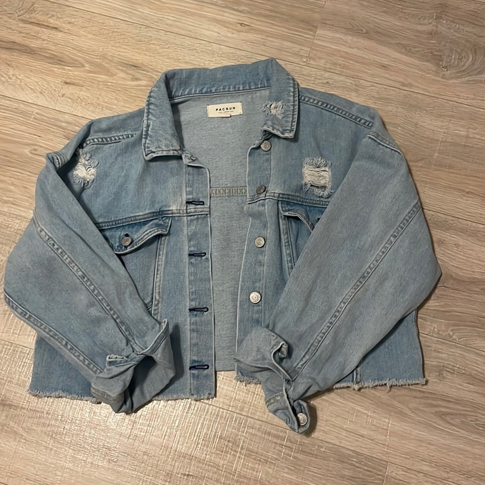 Pacsun Cropped Blue Denim Jacket